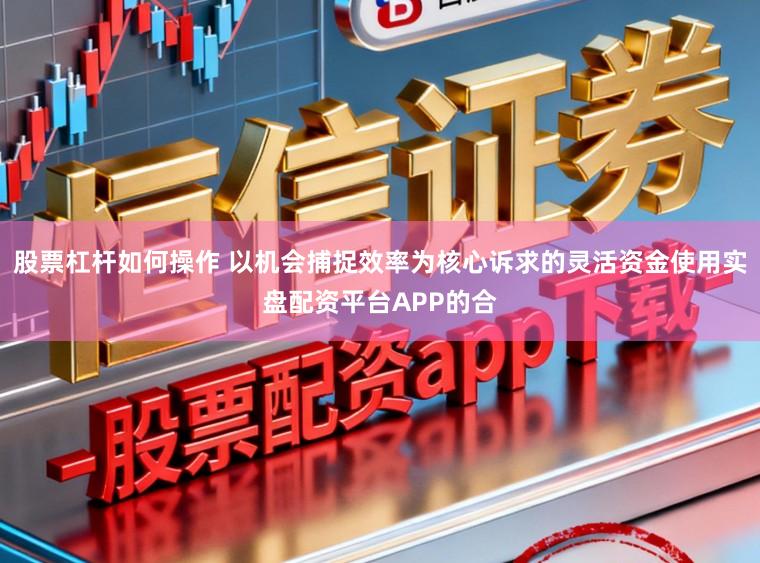 股票杠杆如何操作 以机会捕捉效率为核心诉求的灵活资金使用实盘配资平台APP的合
